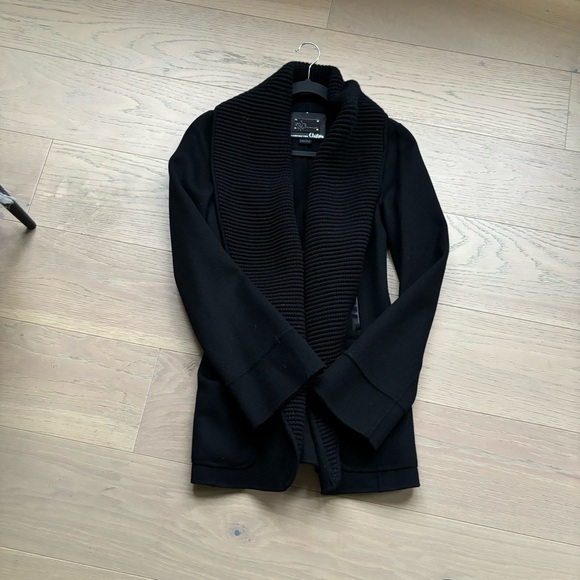 Mackage Aritzia Black Bessie Jacket Knit Lapel Wool Coat - XXS - Picture 3 of 8